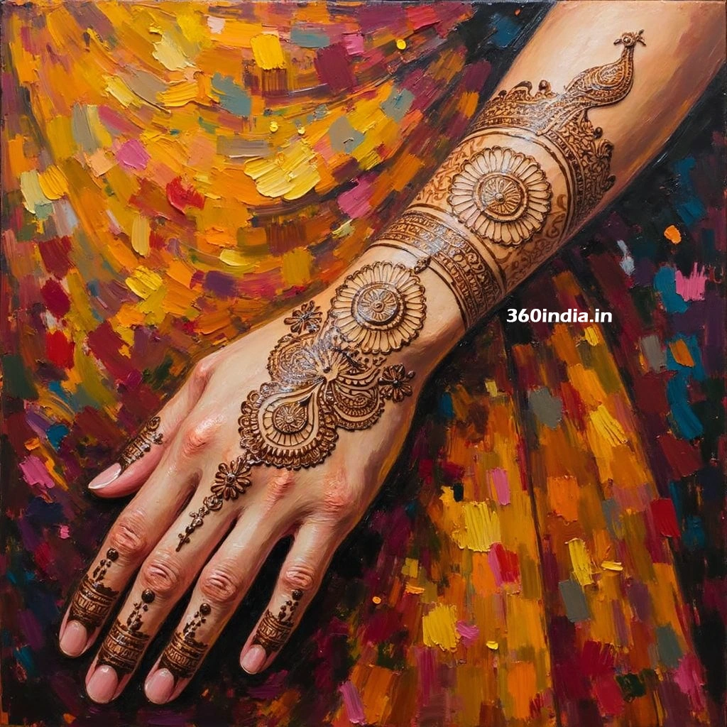 Front hand mehndi design